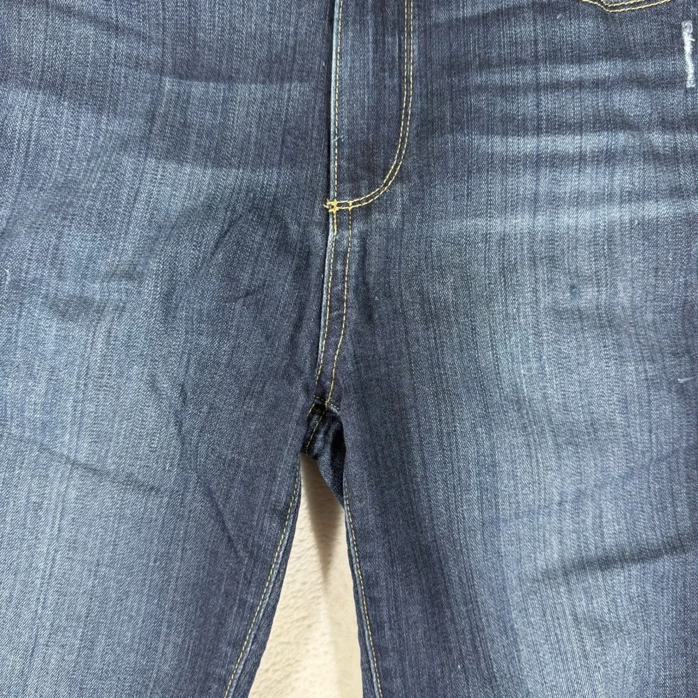 Paige Hoxton Ankle High Rise Skinny Distressed Jeans Dark Indigo Size 26 USA